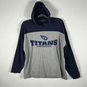 🔥🏈 Vintage 2001 TENNESSEE TITANS NFL Hoodie LS T-Shirt Navy/Gray Size XL - GUC
